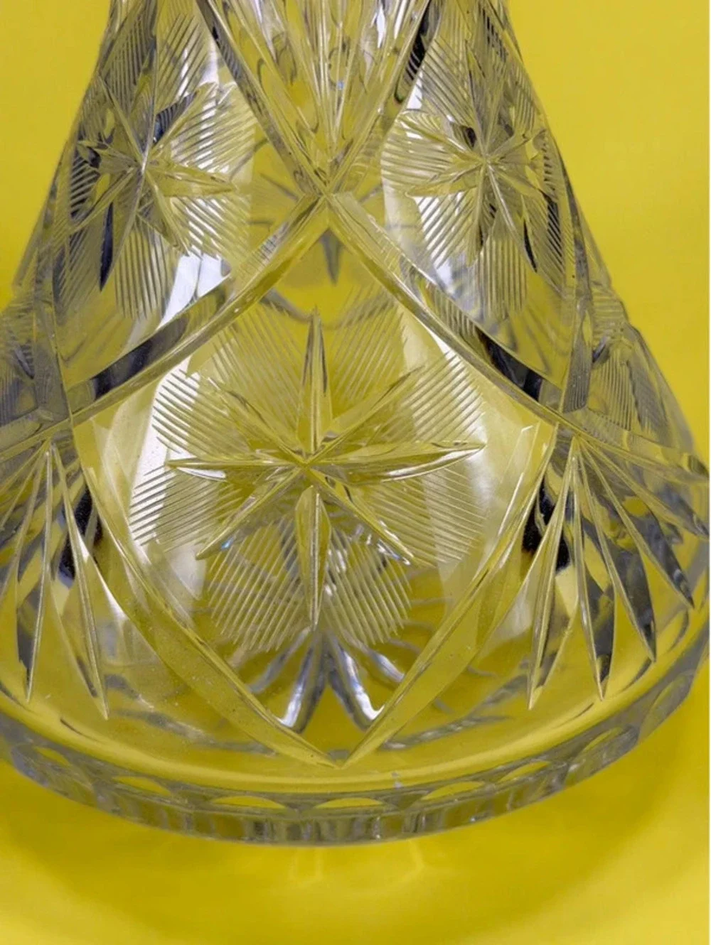 Crystal Glass Decanter or Vase - Vintage Starburst Pattern